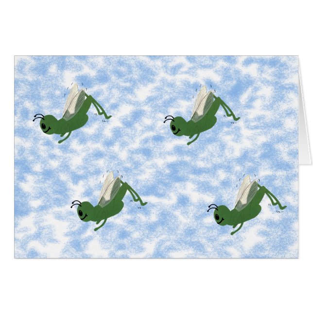 Grasshopper Whimsical Cartoon Art (Anverso (Horizontal))