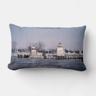 Grassy Island Range Lights Lughts lumbar almohada