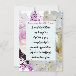 Gratitud Biblia Verse Tarjeta de Medición Floral