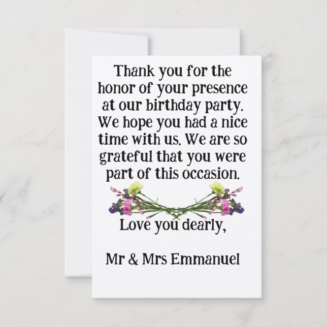 Gratitud de amor personalizada Tarjeta de agradeci (Anverso)