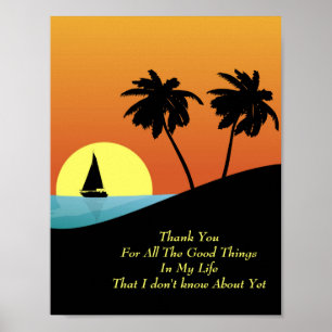 Gratitud inspiradora Cita arte mural Poster