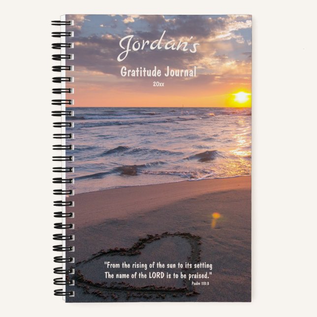 Gratitud personalizada Diario Biblia Verse (Anverso)