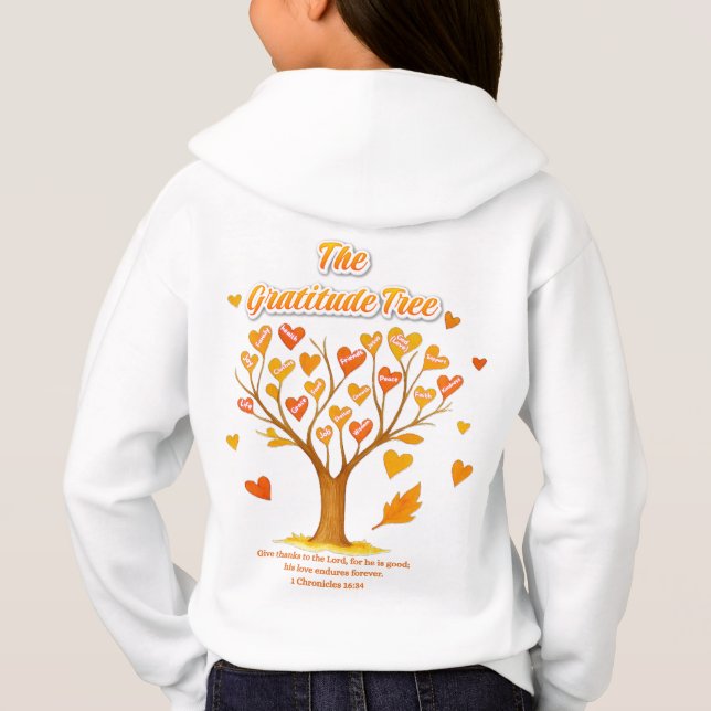 Gratitude Tree Kids Pullover Hoodie (Reverso)