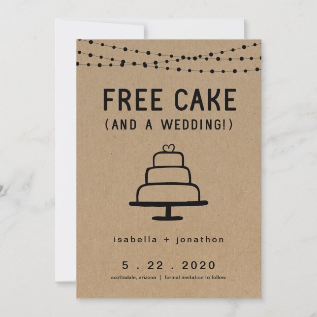 Gratuito Pastel Gratis Guardar la tarjeta de fecha (Anverso)