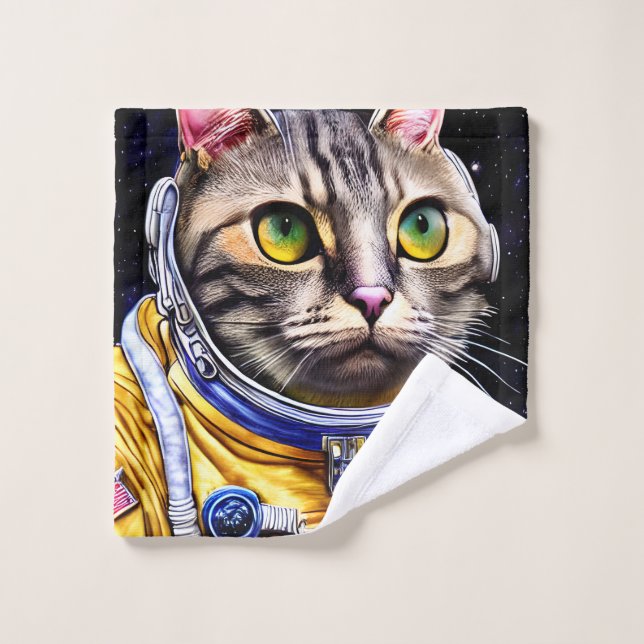 Grave arte de gato astronauta (Toallita)