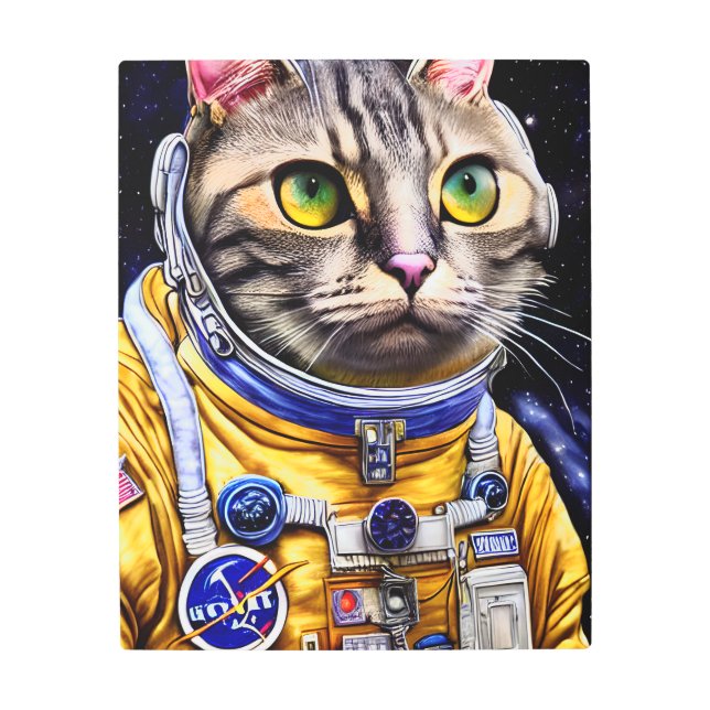 Grave arte de gato astronauta (Anverso)