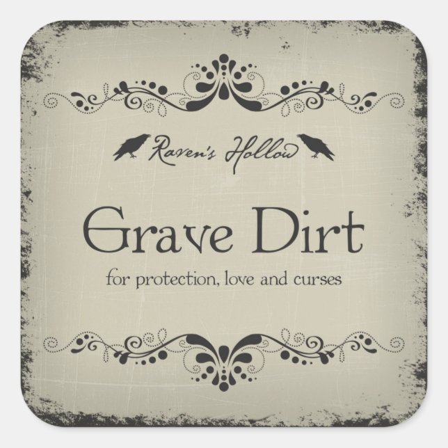 Grave Dirt Halloween Jar Pegatina (Anverso)
