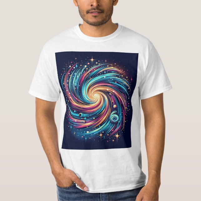 Gravity in Motion: Colorida camiseta de Galaxia Sw (Anverso)