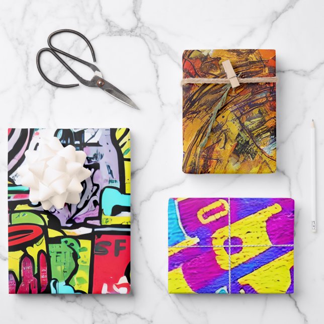 Gravity Patrón de arte pop papel de envoltura étni (Anverso)