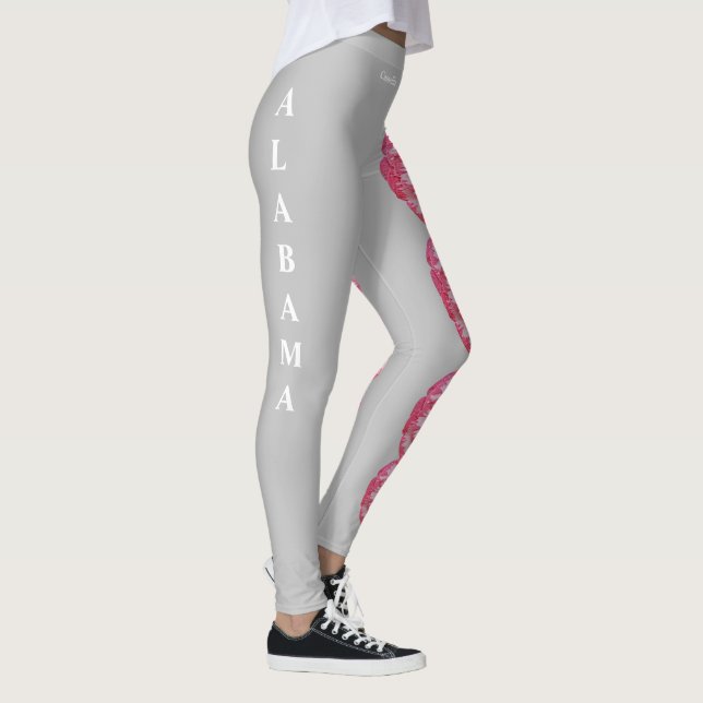 Gray Alabama Camellia Flores Leggings (Derecha)