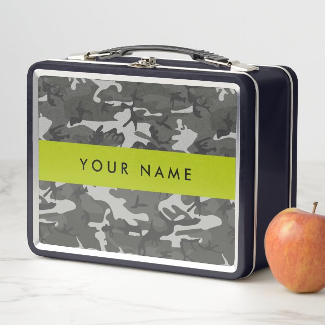 Gray Camouflage Pattern, Your name, Personalize (In situ)