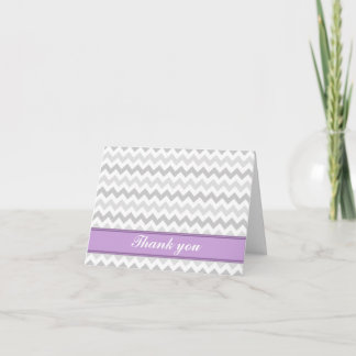 Gray Chevron Purple personalizado Gracias Tarjeta