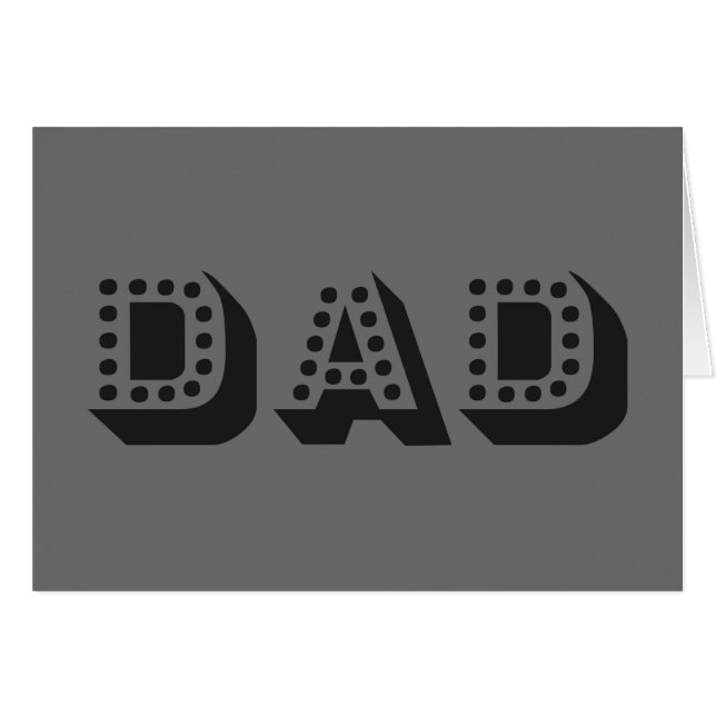Gray DAD, tarjeta de felicitación del Día del Padr (Anverso (Horizontal))