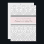 Gray Damask 90th Birthday Party Invitaciones<br><div class="desc">Invitaciones personalizados 90 a la fiesta de cumpleaños en elegantes tonos rosa pastel rosa pastel,  gris y blanco clásico de adamascado floral. Añade tu nombre y detalles del fiesta para una invitación única y elegante a la fiesta de cumpleaños.</div>