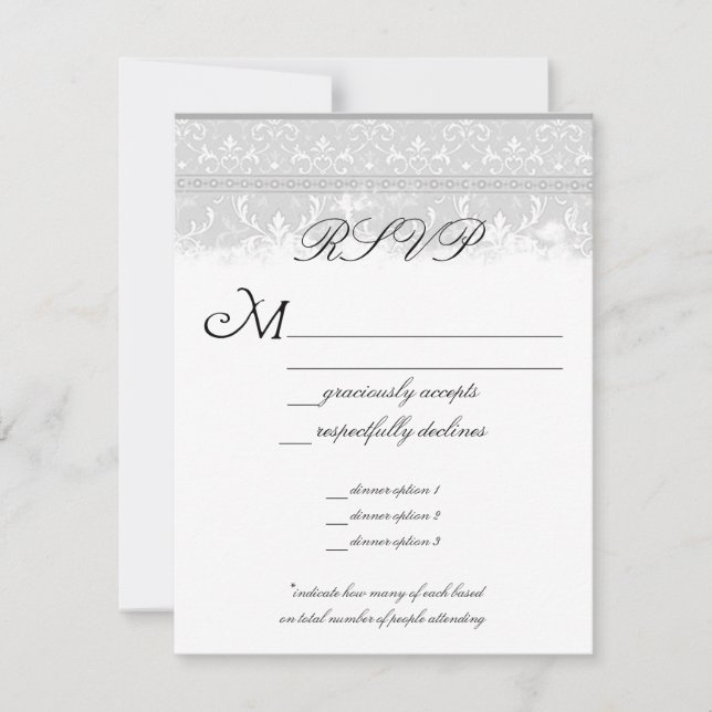 Gray Elegance Wedding RSVP (Anverso)