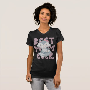 Gray Fox Mom and Cub - La mejor camiseta de mamá d
