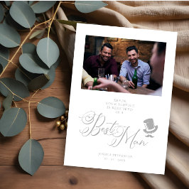 Gray Funny Photo Propuesta Boda Mejor Hombre