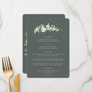Gray Green Snowberry + Eucalipto Menú de Boda de 4