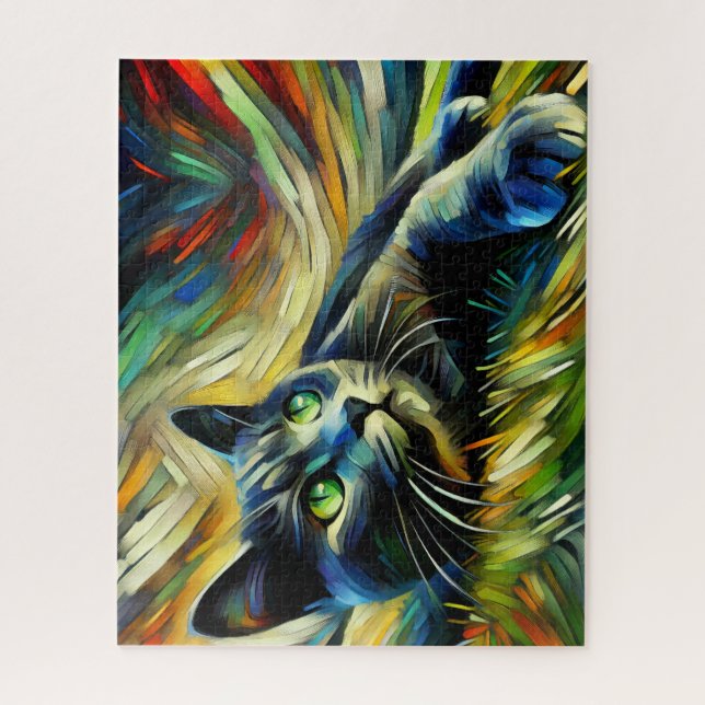 Gray Kitten 500 piezas rompecabezas (Vertical)