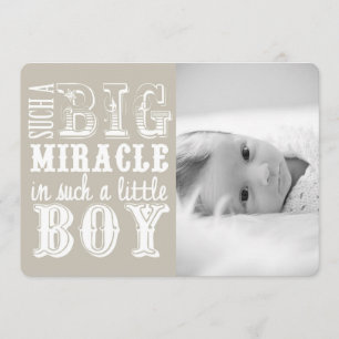 Gray Miracle Boy Anuncio de nacimiento de la fot