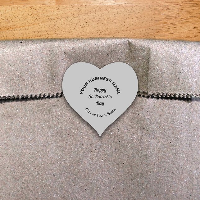 Gray Saint Patrick Business Heart Shape Pegatina (Subido por el creador)