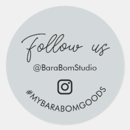 Gray Síganos en Instagram Pegatina de paquetes