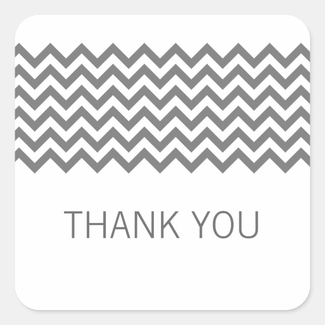 Gray Simple Chevron Gracias Pegatinas (Anverso)