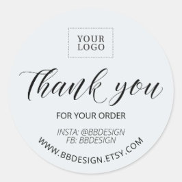 Gray Stylish Small Business Gracias pegatina