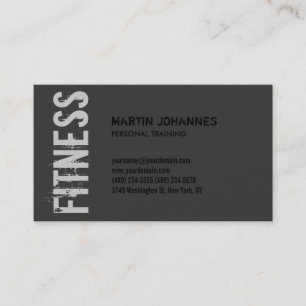 Gray Trainer Fitness Tarjeta de visita moderna