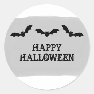 Gray Watercolor Bats Pegatinas de Halloween
