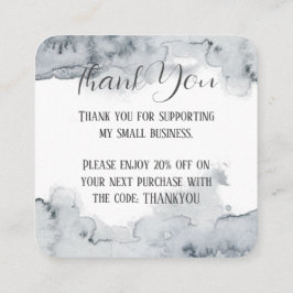 Gray Watercolor Gracias Tarjeta