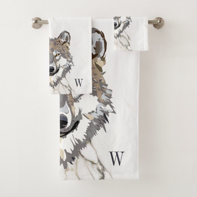 Gray Wolf On Marble (In situ)