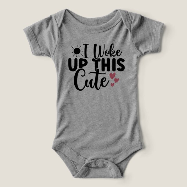 Gray Wup Cute Baby Bodysuit (Diseño delantero )