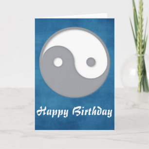 Gray Ying/Yang Feliz Cumpleaños Tarjeta de Saludo