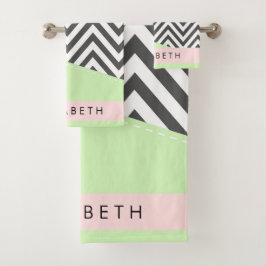 Gray Zigzag, Gray Chevron, Mint, Su Nombre