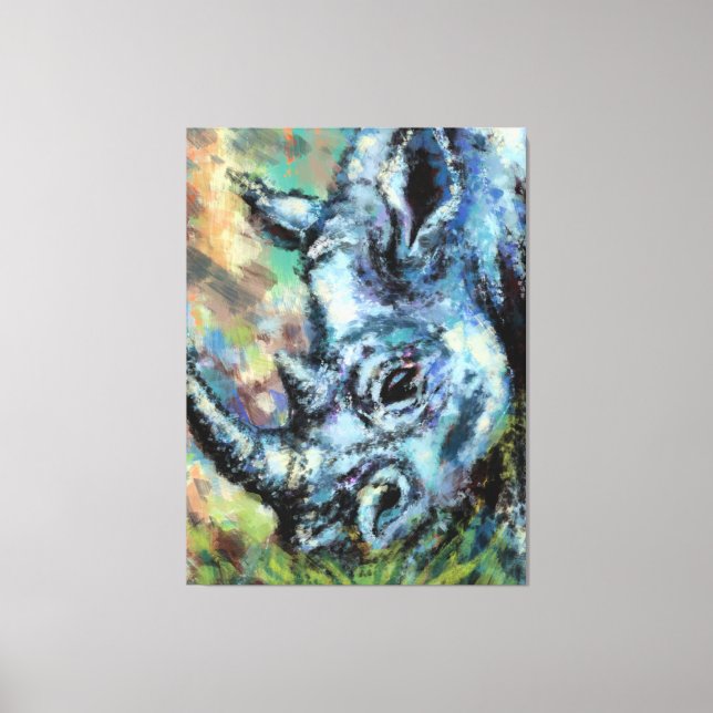 Grazas De Rinoceronte Negro En La Impresión De Can (Anverso)