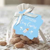 Grazie Con Cuore Etiqueta de agradecimiento italia