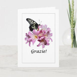 Grazie - Gracias tarjeta de flores italiana