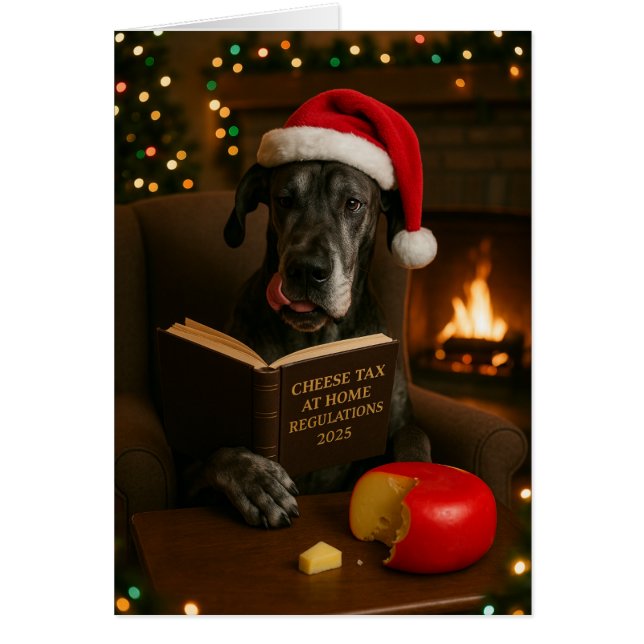 Great Dane 'Cheese Tax' Christmas card