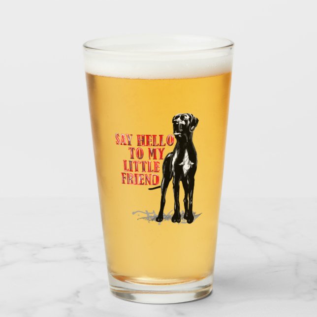 Great Dane Friend Funny Beer Glas (Anverso (lleno))