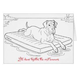 Great Dane Summer mode coloring card 