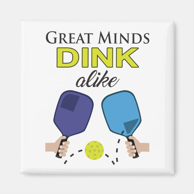 "Great Minds Dink Alike" Imán de pelotas (Frente)