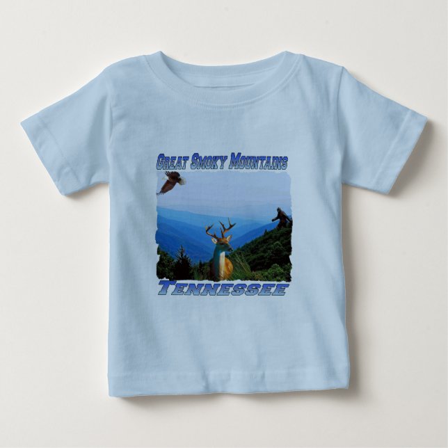 Great Smoky Mountains, camiseta del bebé de (Anverso)