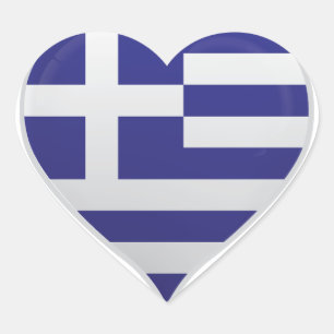 Grecia amor bandera orgullo pegatina de corazón
