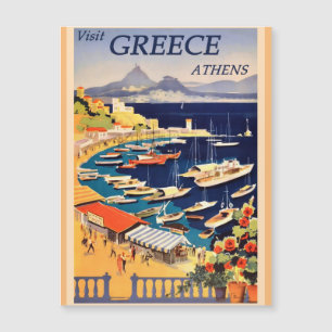 Grecia Atenas Vintage Tarjeta Magnética de Viaje