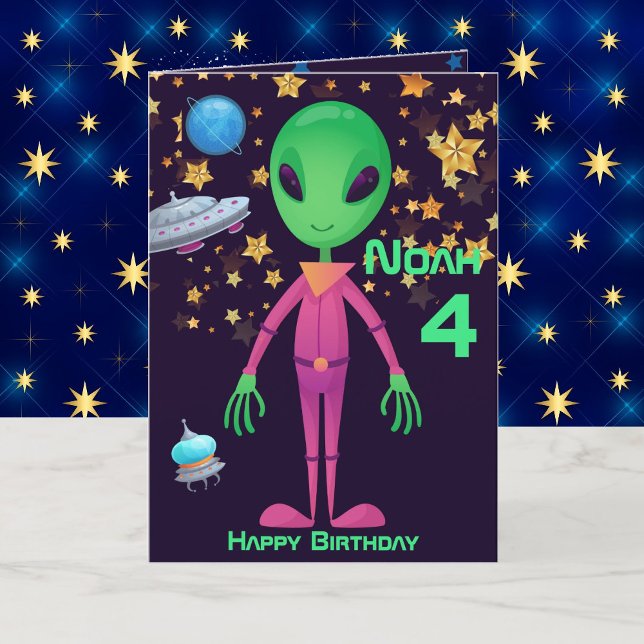 Green Alien UFO Añadir el nombre de la tarjeta de  (Subido por el creador)