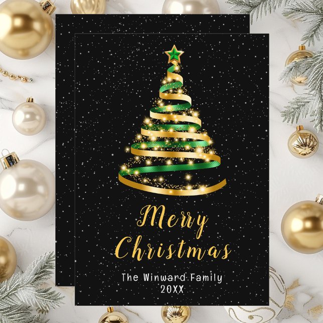 Green and Gold Ribbon Tree Feliz Navidad (Subido por el creador)