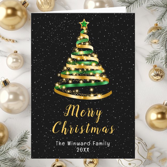 Green and Gold Ribbon Tree Feliz Navidad (Subido por el creador)