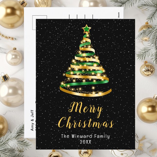 Green and Gold Ribbon Tree Feliz Navidad (Subido por el creador)