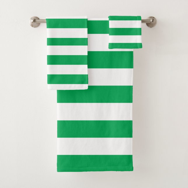 Green and White Cabana Stripes  (In situ)